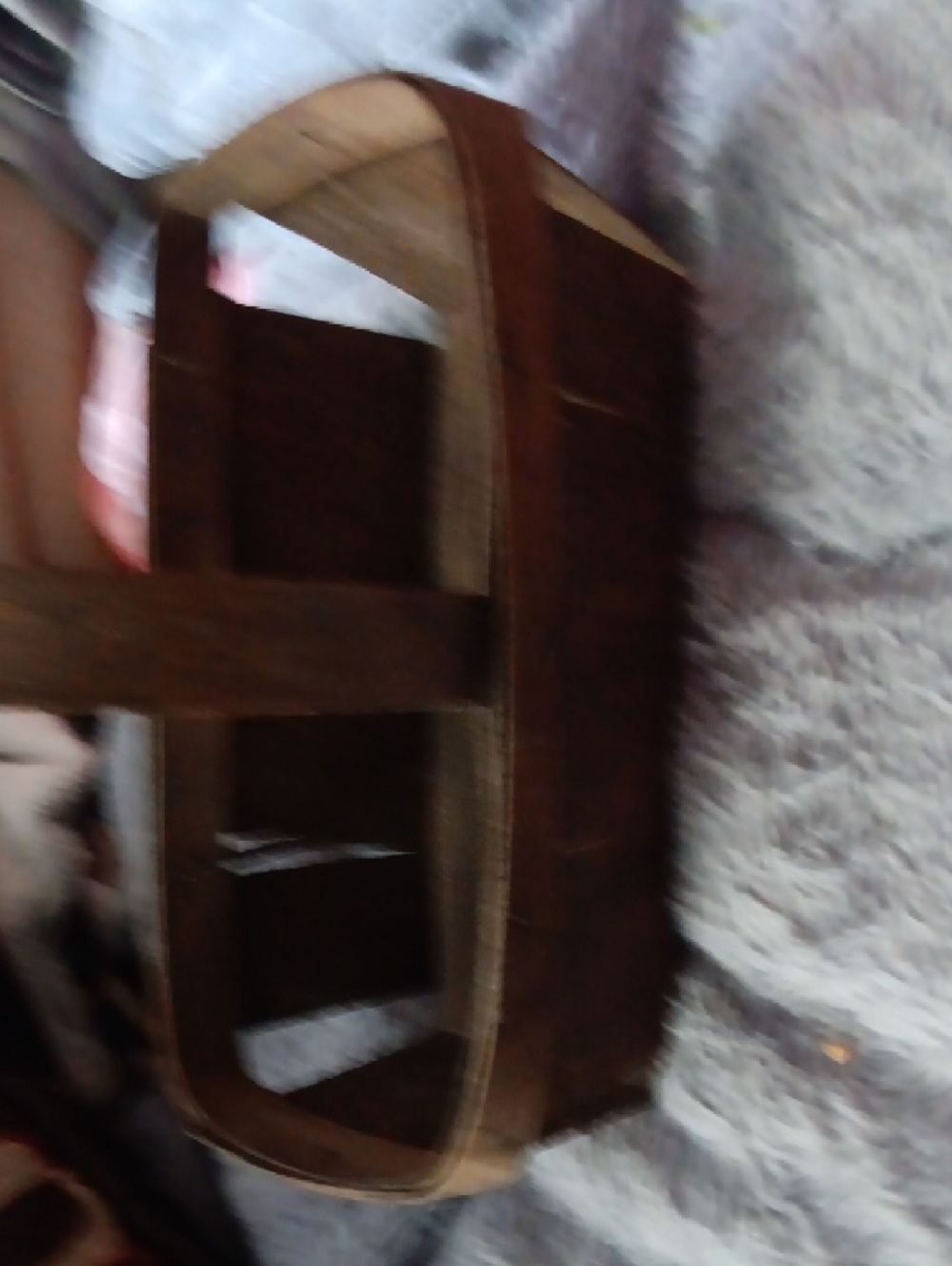 Rustic Wooden Basket - Brown - Picture 2 of 3